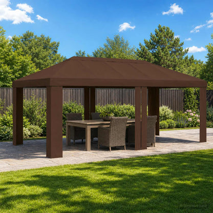 Gazebo Cover 6 x 3 m Brown Polyester 190 gsm