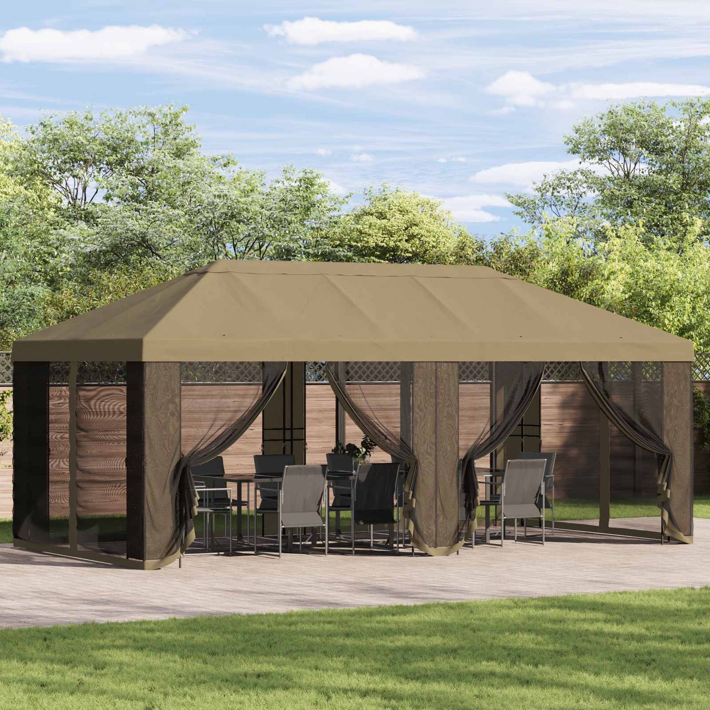 Gazebo Cover with Sidewalls Beige 600.5 x 300.5 cm Polyester