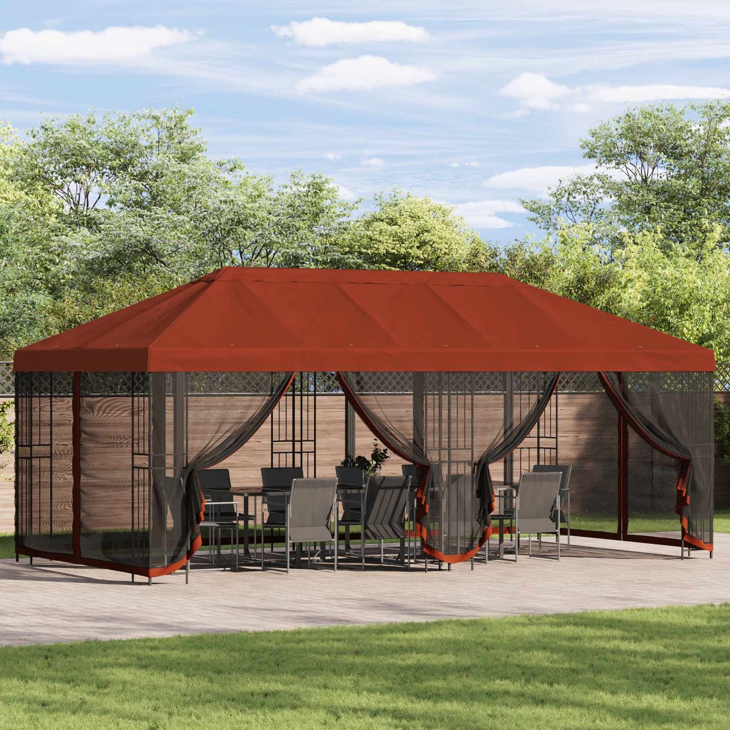 Gazebo Cover with Sidewalls Terracotta 600.5 x 300.5 cm