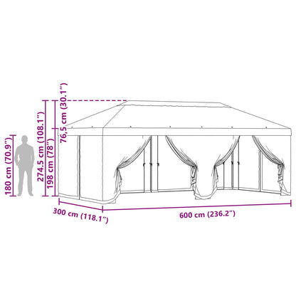 Gazebo Cover with Sidewalls Terracotta 600.5 x 300.5 cm