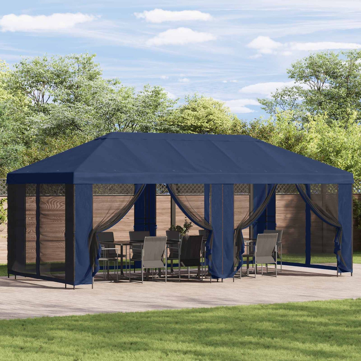 Gazebo Cover with Sidewalls Blue 600.5 x 300.5 cm Polyester
