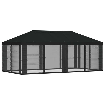 Gazebo Cover with Sidewalls Black 600.5 x 300.5 cm Polyester