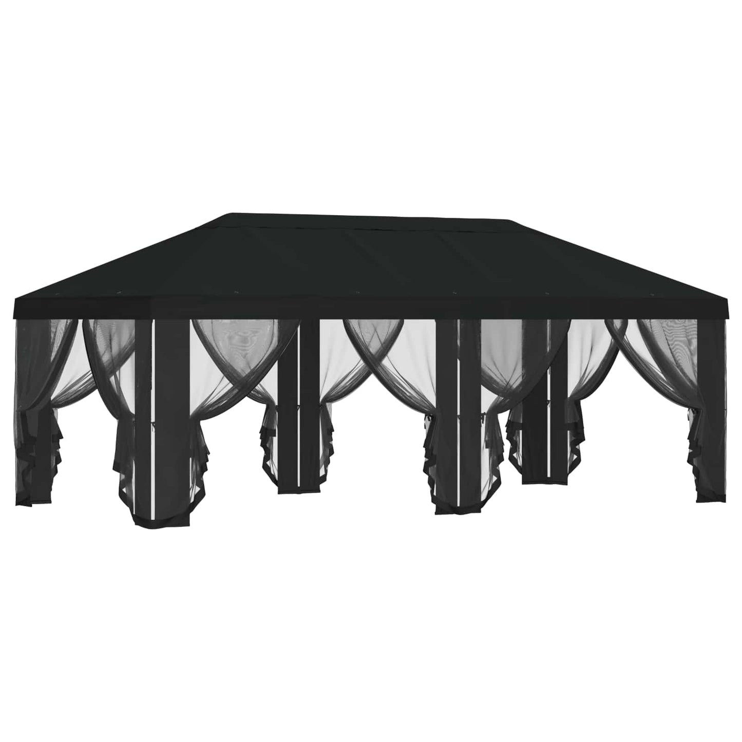 Gazebo Cover with Sidewalls Black 600.5 x 300.5 cm Polyester