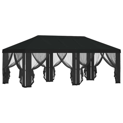 Gazebo Cover with Sidewalls Black 600.5 x 300.5 cm Polyester