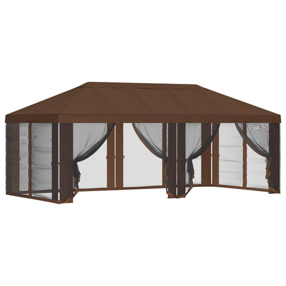 Gazebo Cover with Sidewalls Brown 600.5 x 300.5 cm Polyester