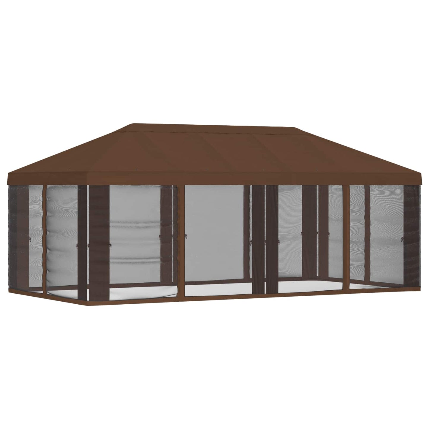 Gazebo Cover with Sidewalls Brown 600.5 x 300.5 cm Polyester