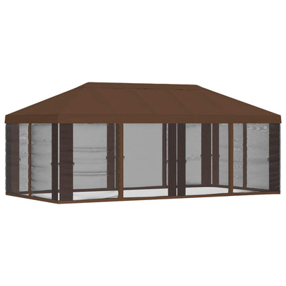 Gazebo Cover with Sidewalls Brown 600.5 x 300.5 cm Polyester