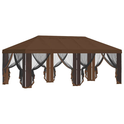 Gazebo Cover with Sidewalls Brown 600.5 x 300.5 cm Polyester