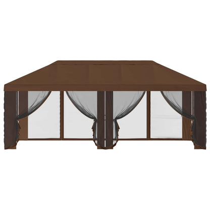 Gazebo Cover with Sidewalls Brown 600.5 x 300.5 cm Polyester