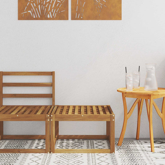 Outdoor Footstool Solid Acacia Wood Natural 59 x 59 x 37 cm