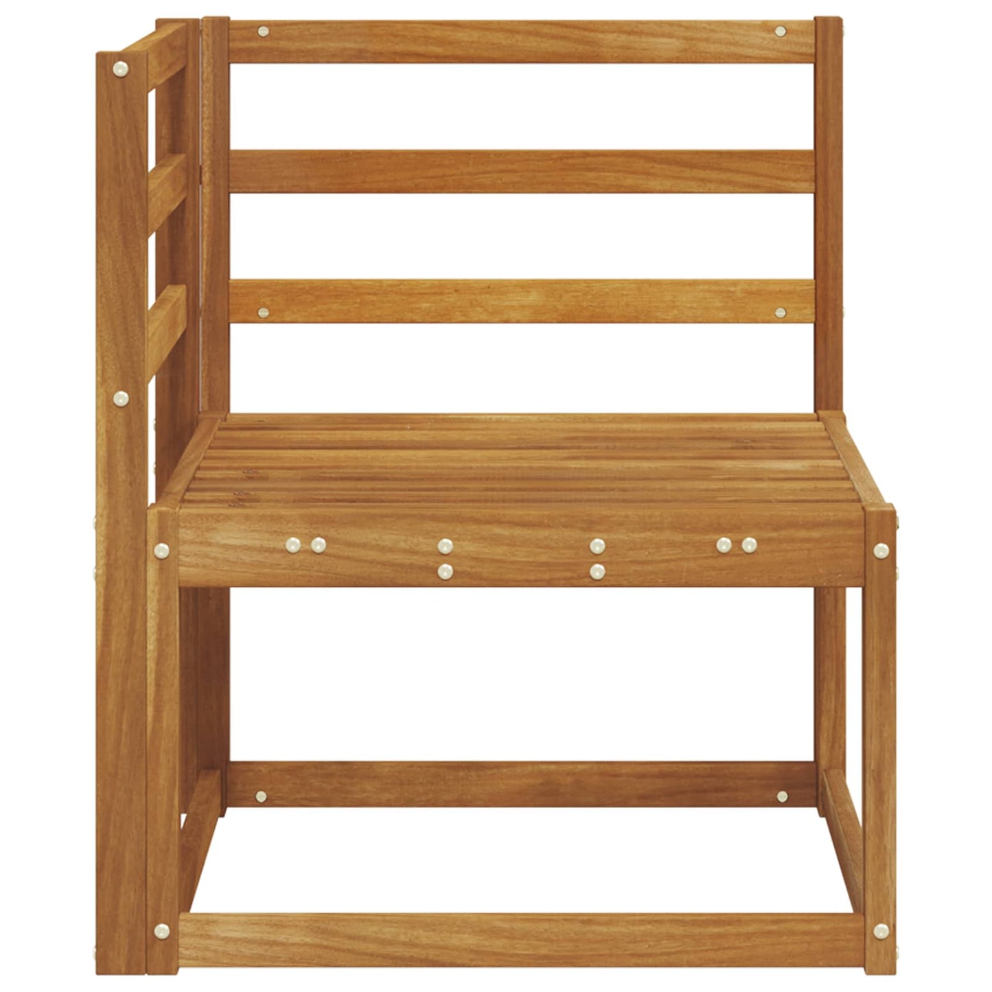 Outdoor Corner Sofa Solid Acacia Wood Natural 63 x 63 x 73 cm