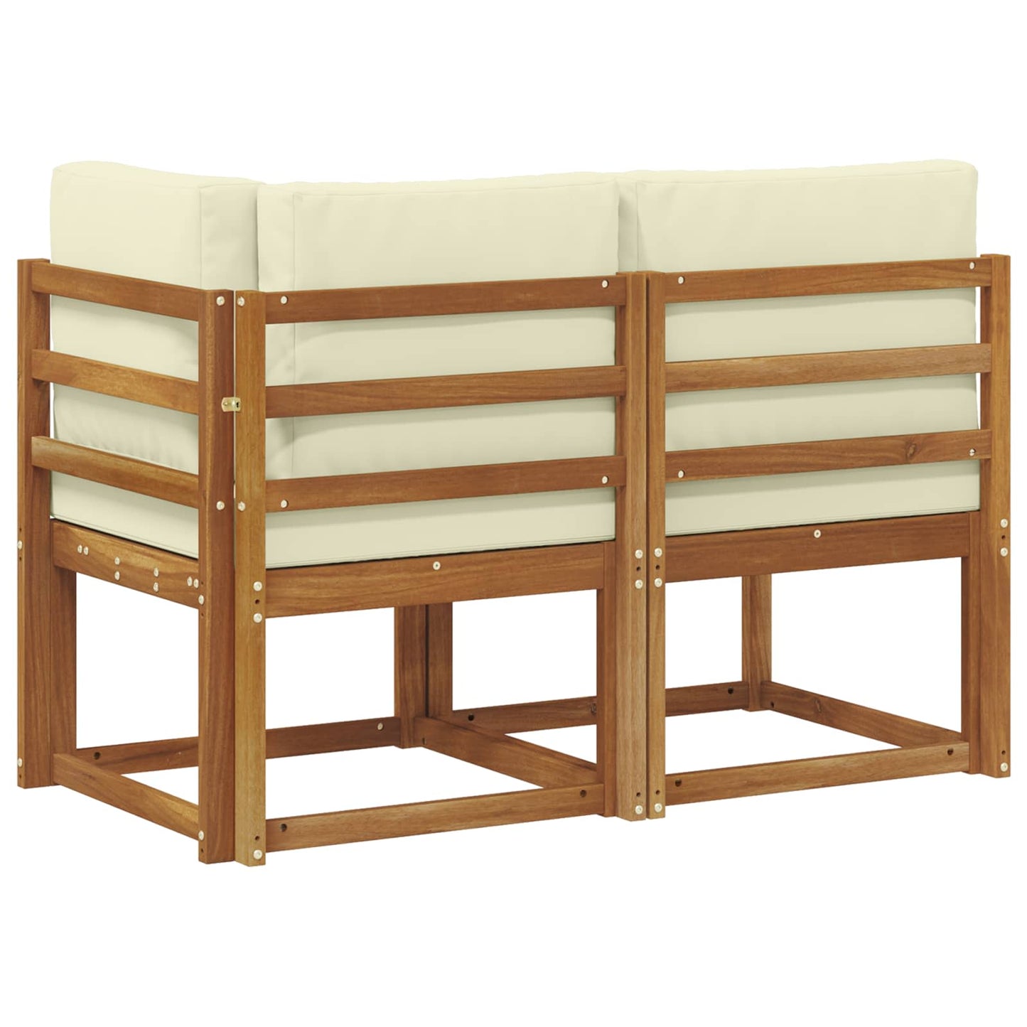 Outdoor Middle and Corner Sofa 2 Piece Natural and Cream