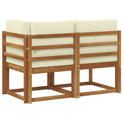 Outdoor Middle and Corner Sofa 2 Piece Natural and Cream