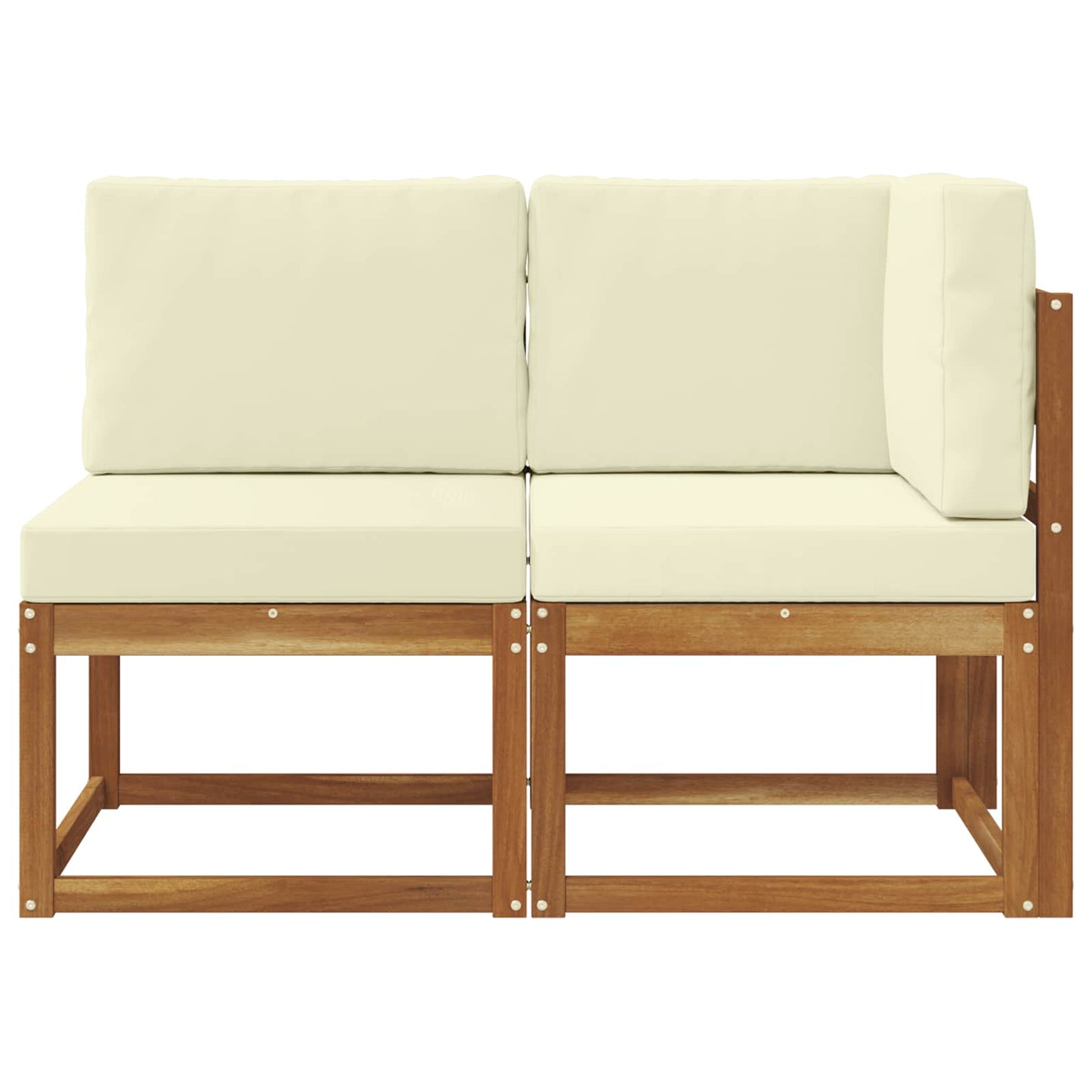 Outdoor Middle and Corner Sofa 2 Piece Natural and Cream
