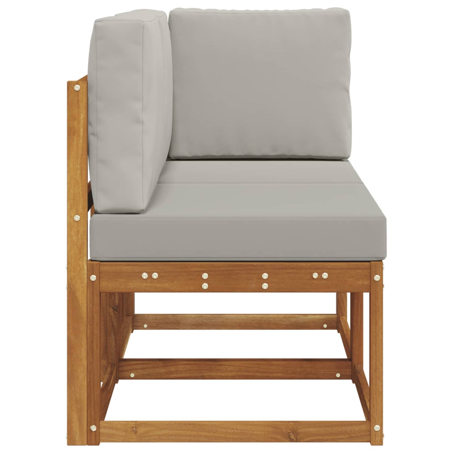 Outdoor Middle and Corner Sofa 2 Piece Natural and Light Grey