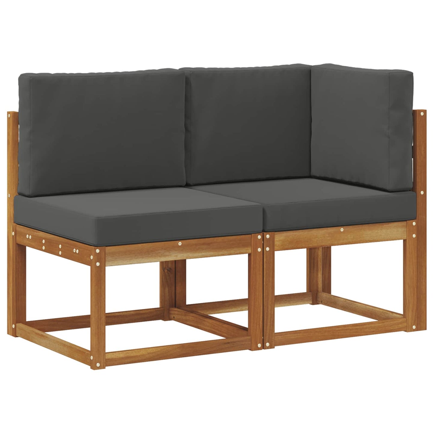 Outdoor Middle and Corner Sofa 2 Piece Natural and Anthracite