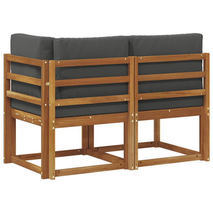 Outdoor Middle and Corner Sofa 2 Piece Natural and Anthracite