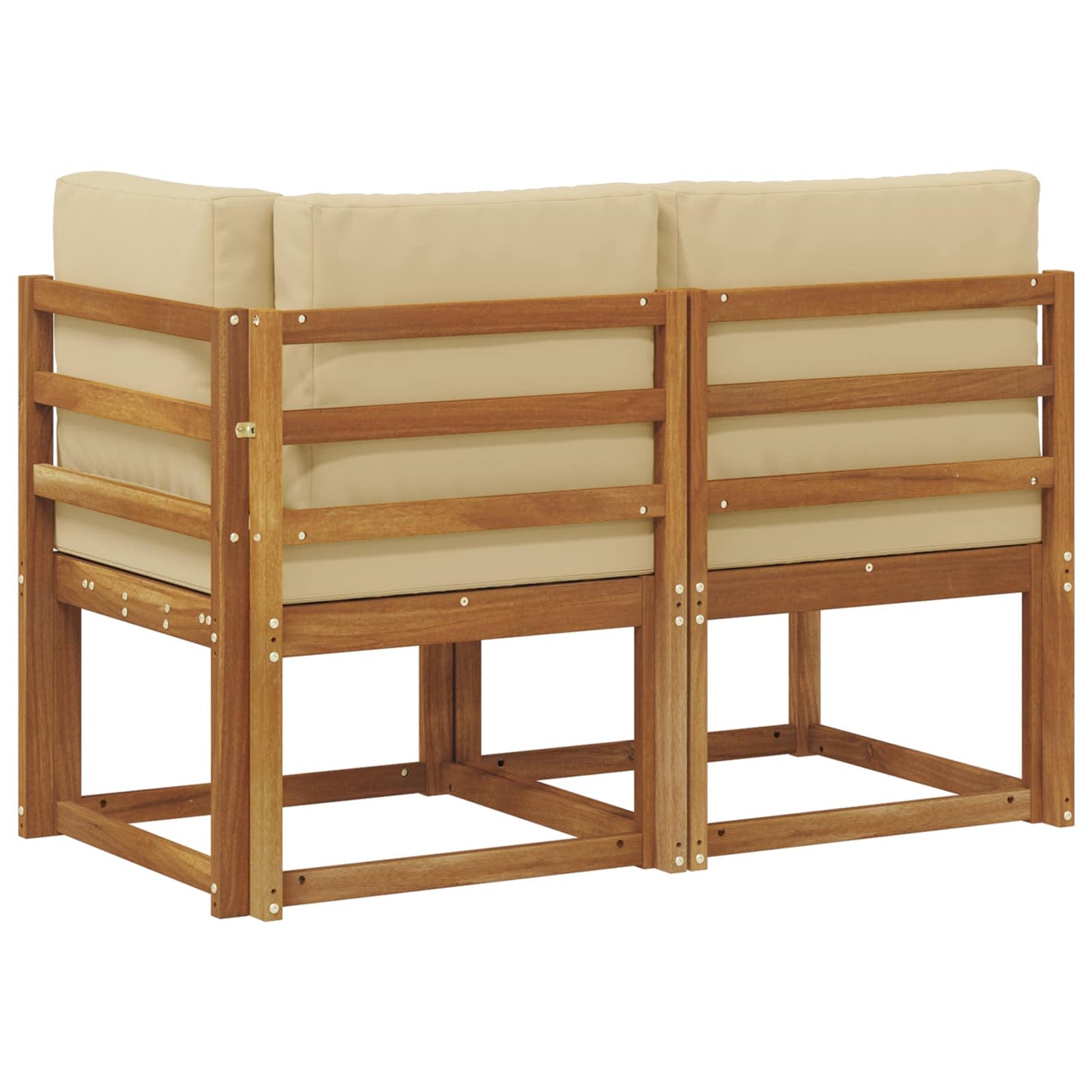 Outdoor Middle and Corner Sofa 2 Piece Natural and Beige