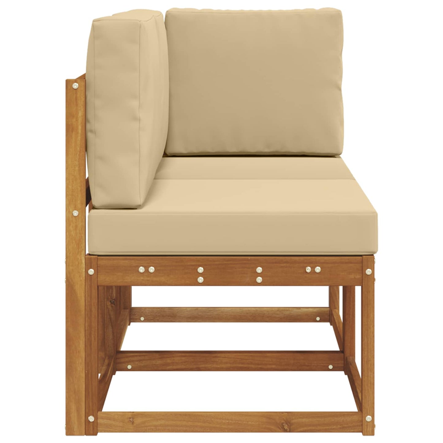 Outdoor Middle and Corner Sofa 2 Piece Natural and Beige