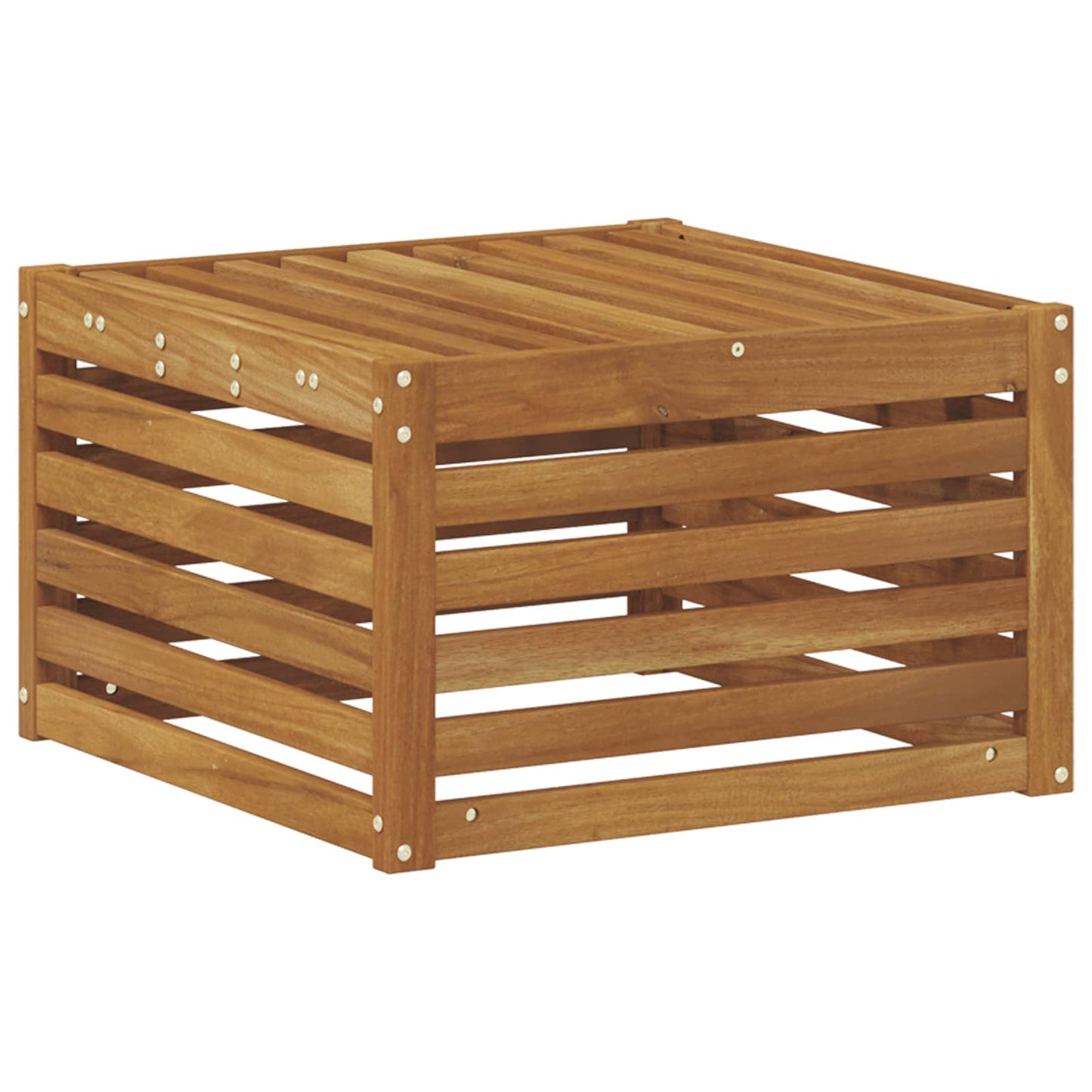 Outdoor Footstool Solid Acacia Wood Natural 59 x 59 x 37 cm