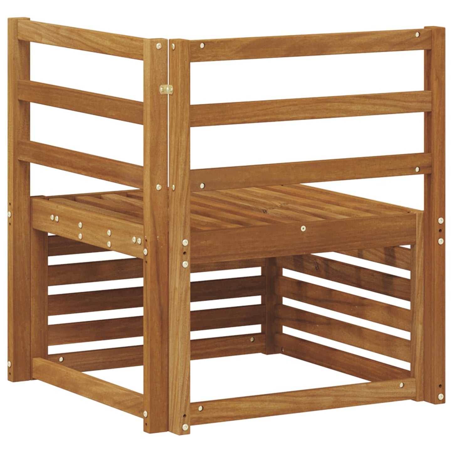 Outdoor Corner Sofa Solid Acacia Wood Natural 63 x 63 x 73 cm