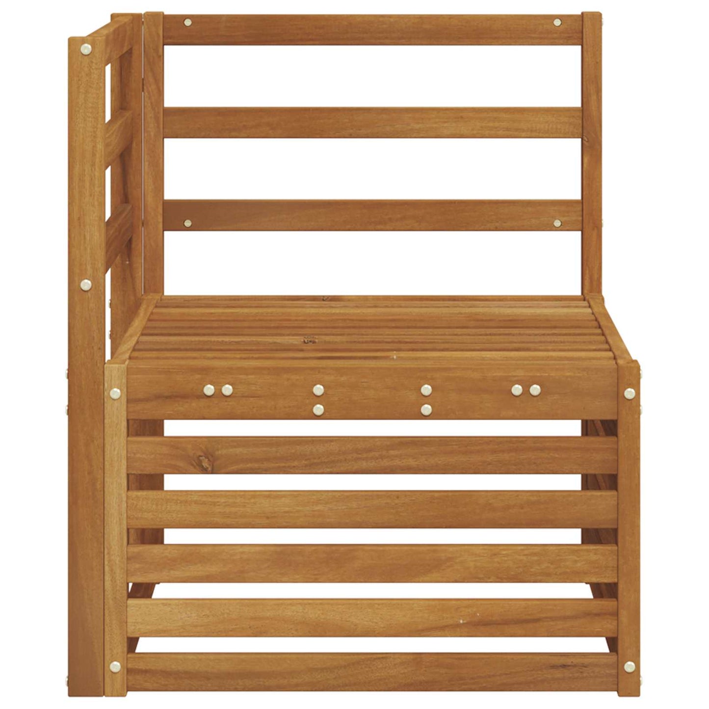 Outdoor Corner Sofa Solid Acacia Wood Natural 63 x 63 x 73 cm
