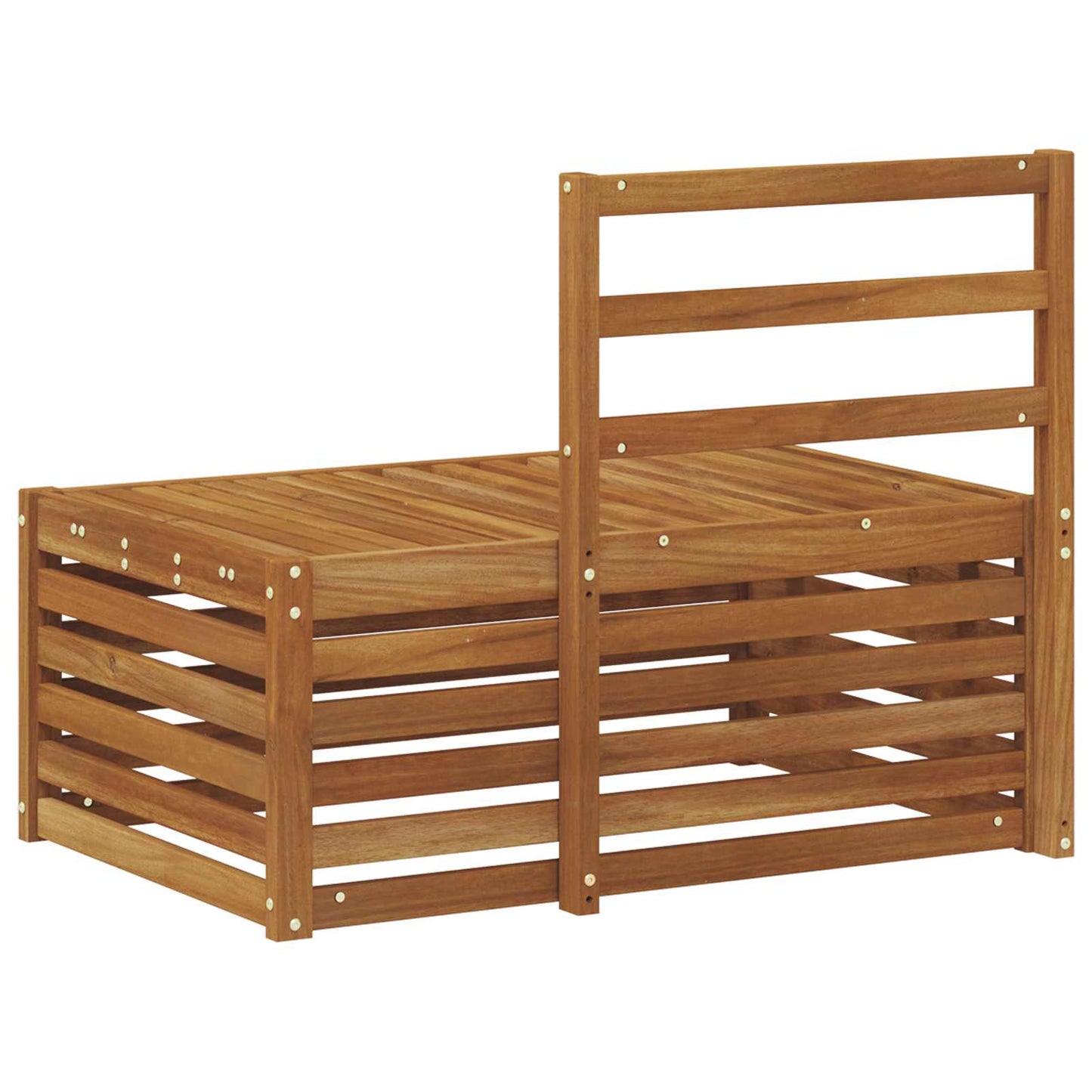 Outdoor End Sofa Natural 91 x 63 x 73 cm Solid Acacia Wood