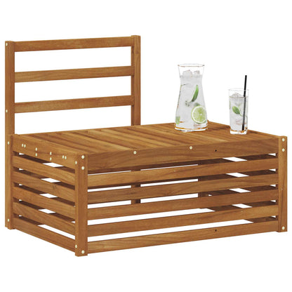Outdoor End Sofa Natural 91 x 63 x 73 cm Solid Acacia Wood