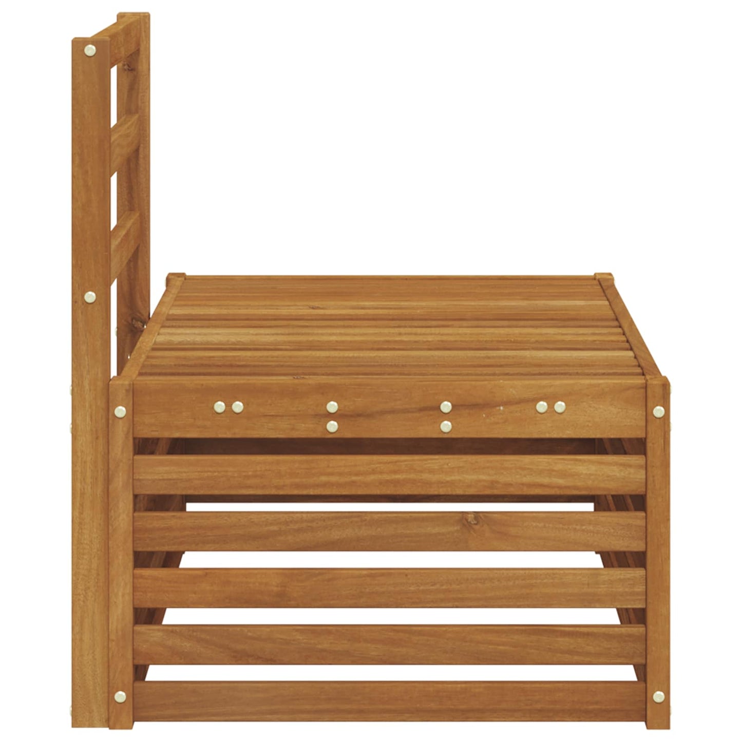 Outdoor End Sofa Natural 91 x 63 x 73 cm Solid Acacia Wood