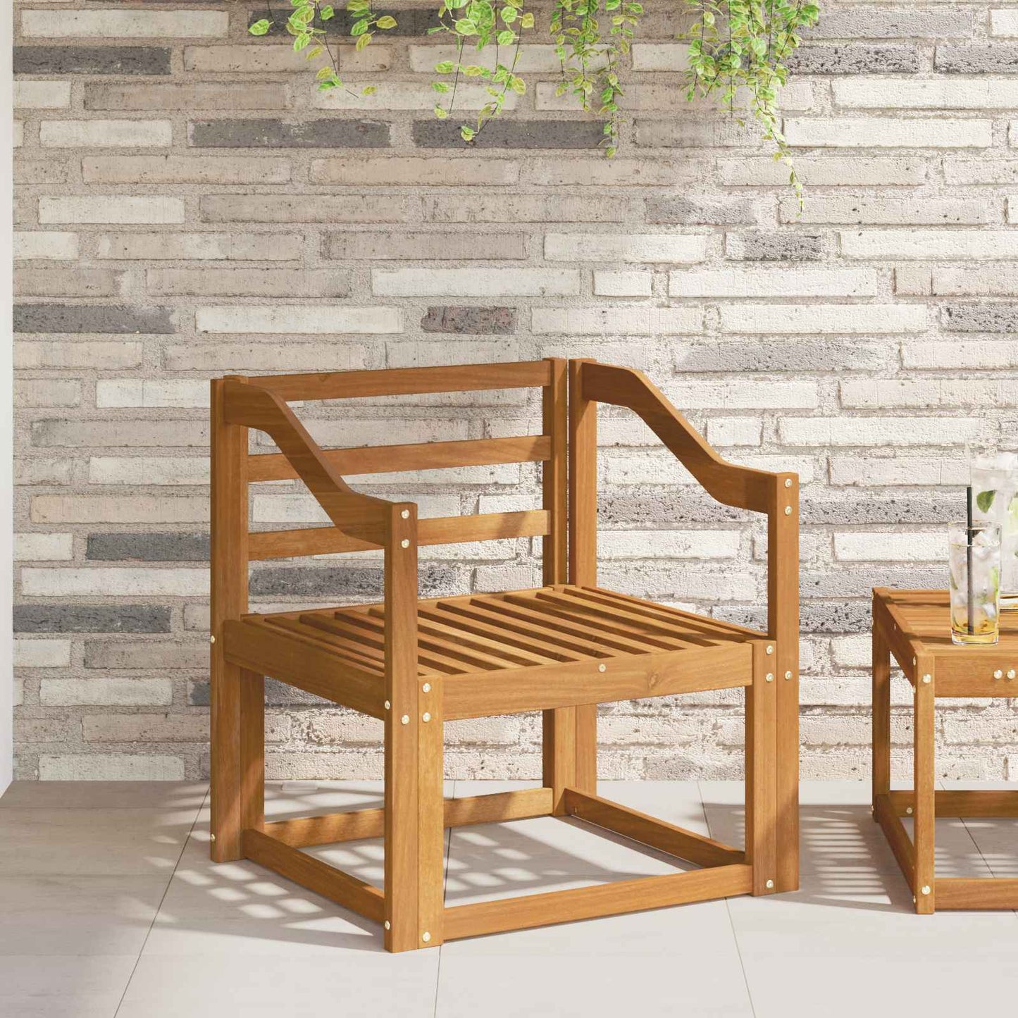 Armrest 2 pcs Natural 59 x 4 x 73 cm Solid Acacia Wood