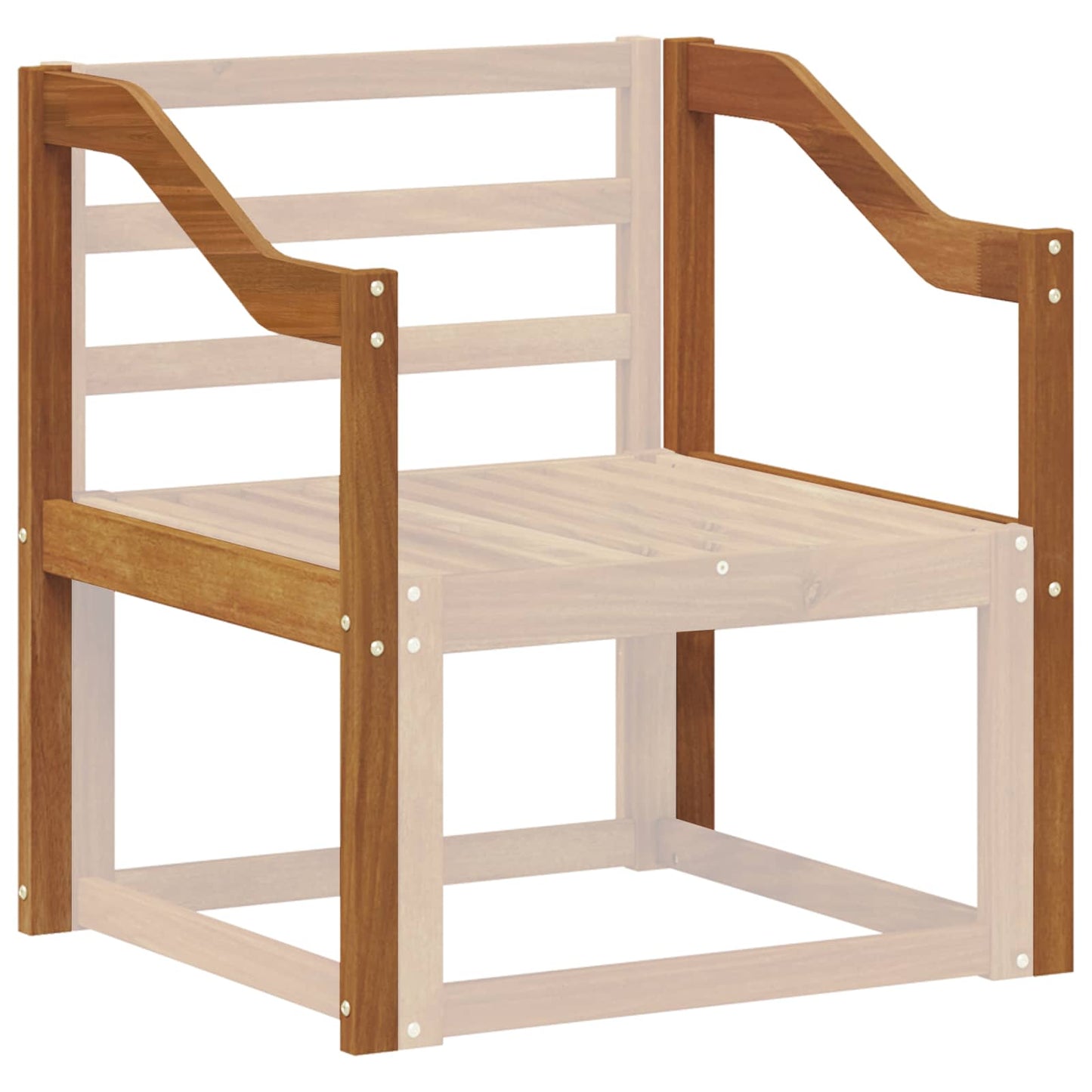 Armrest 2 pcs Natural 59 x 4 x 73 cm Solid Acacia Wood