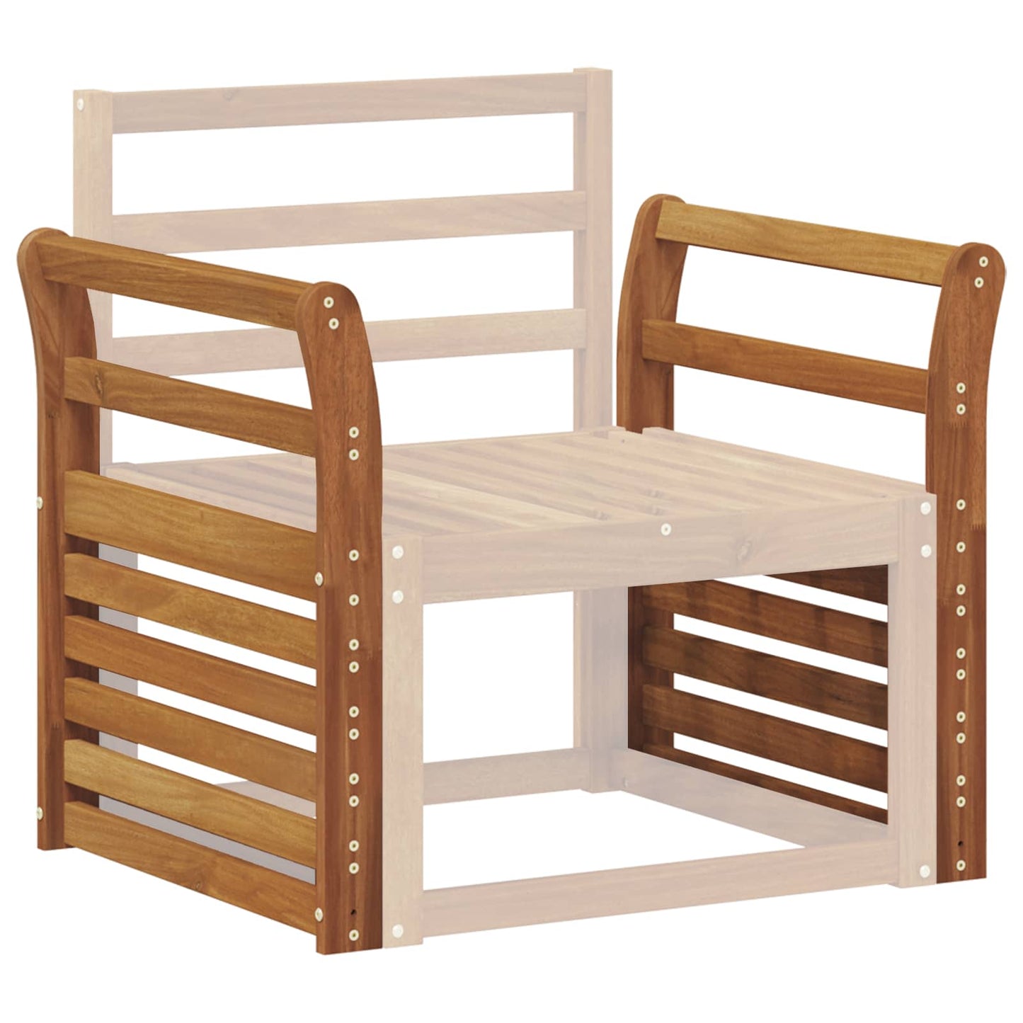 Armrest 2 pcs Natural 58.5 x 8 x 60 cm Solid Acacia Wood