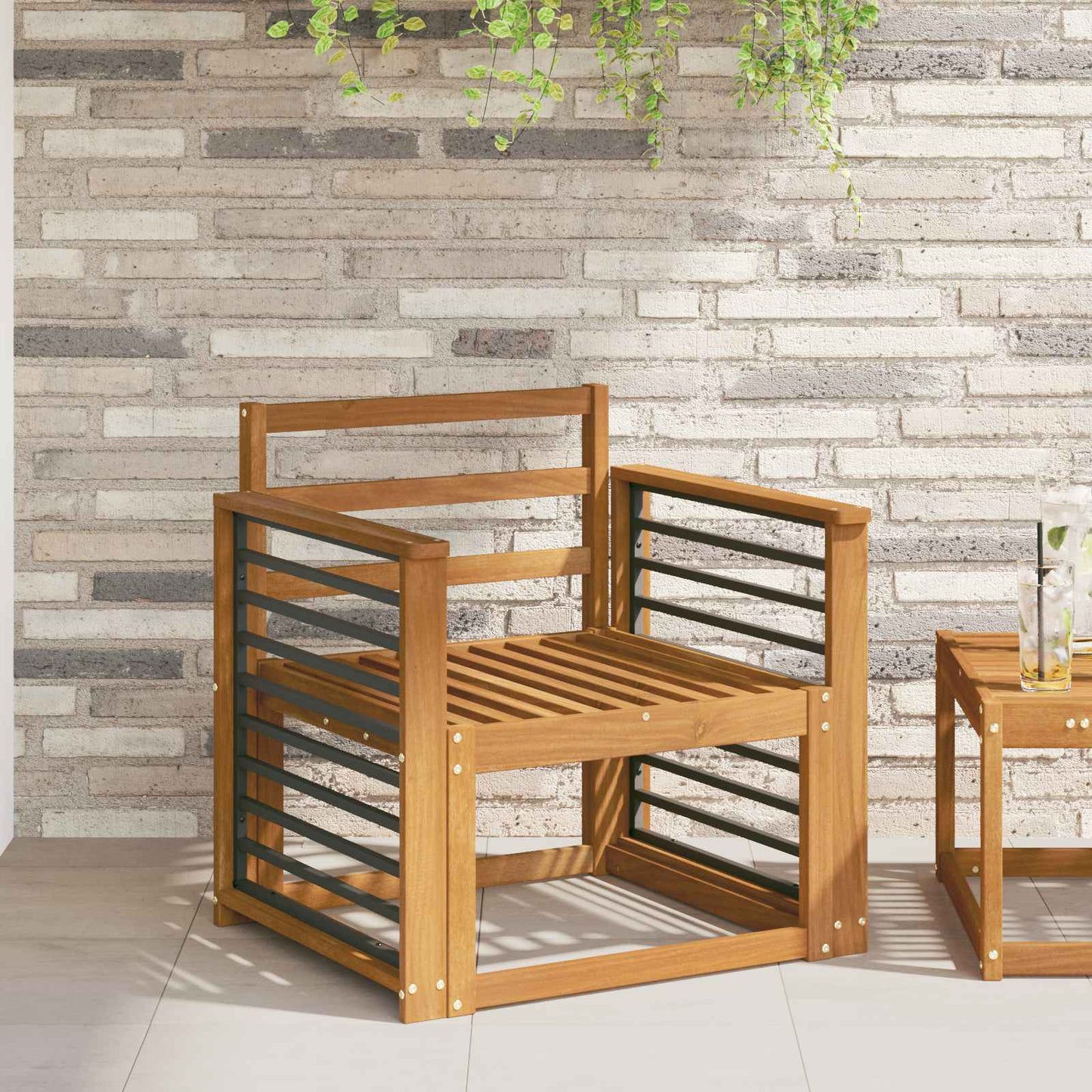 Armrest 2 pcs Natural 60 x 6 x 61 cm Solid Acacia Wood