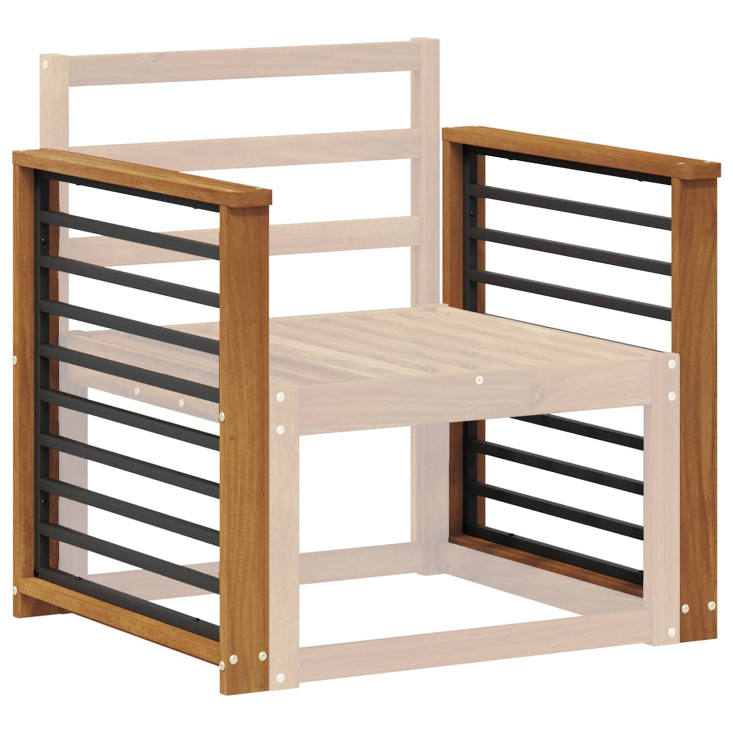 Armrest 2 pcs Natural 60 x 6 x 61 cm Solid Acacia Wood