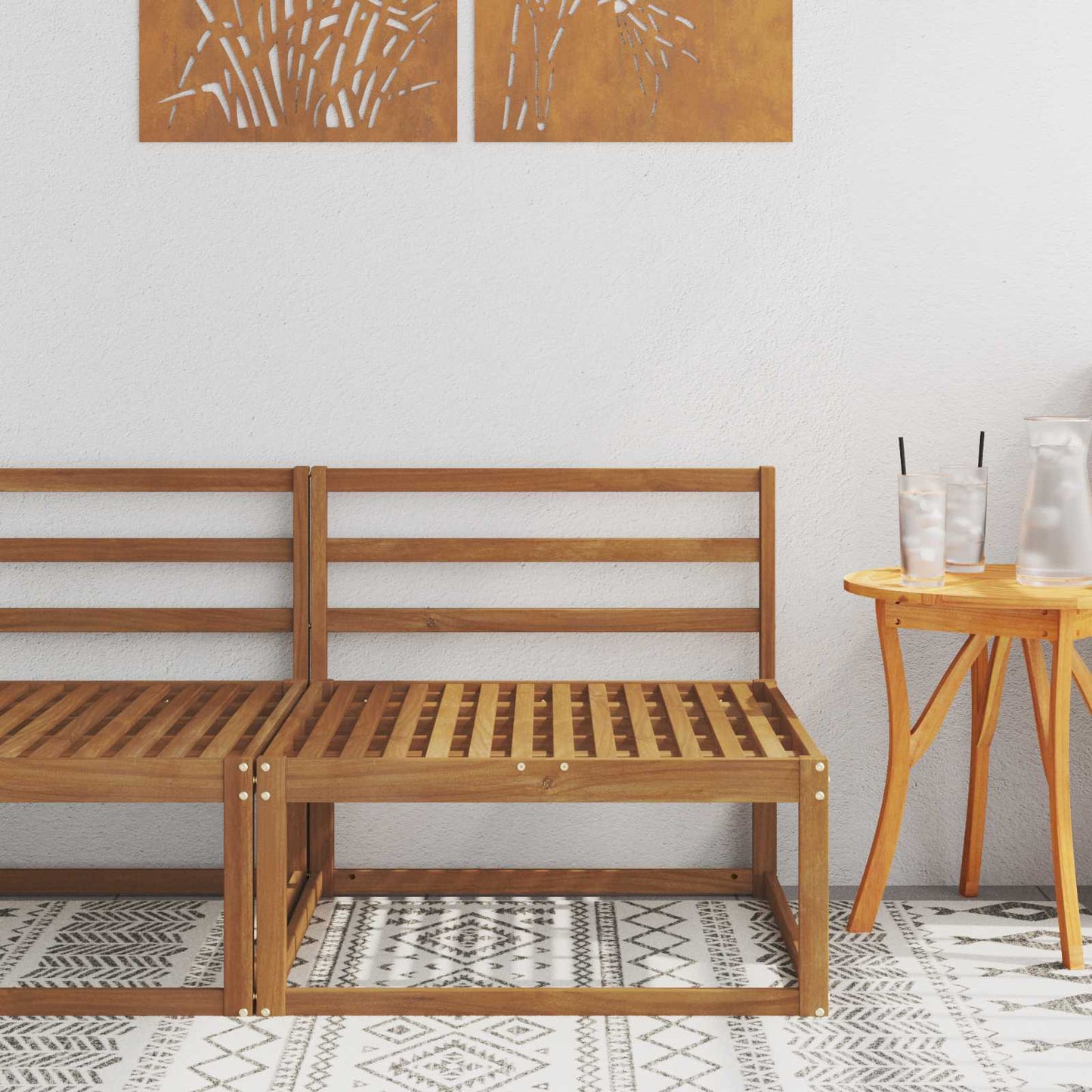 Outdoor Middle Sofa Natural 79 x 83 x 73 cm
