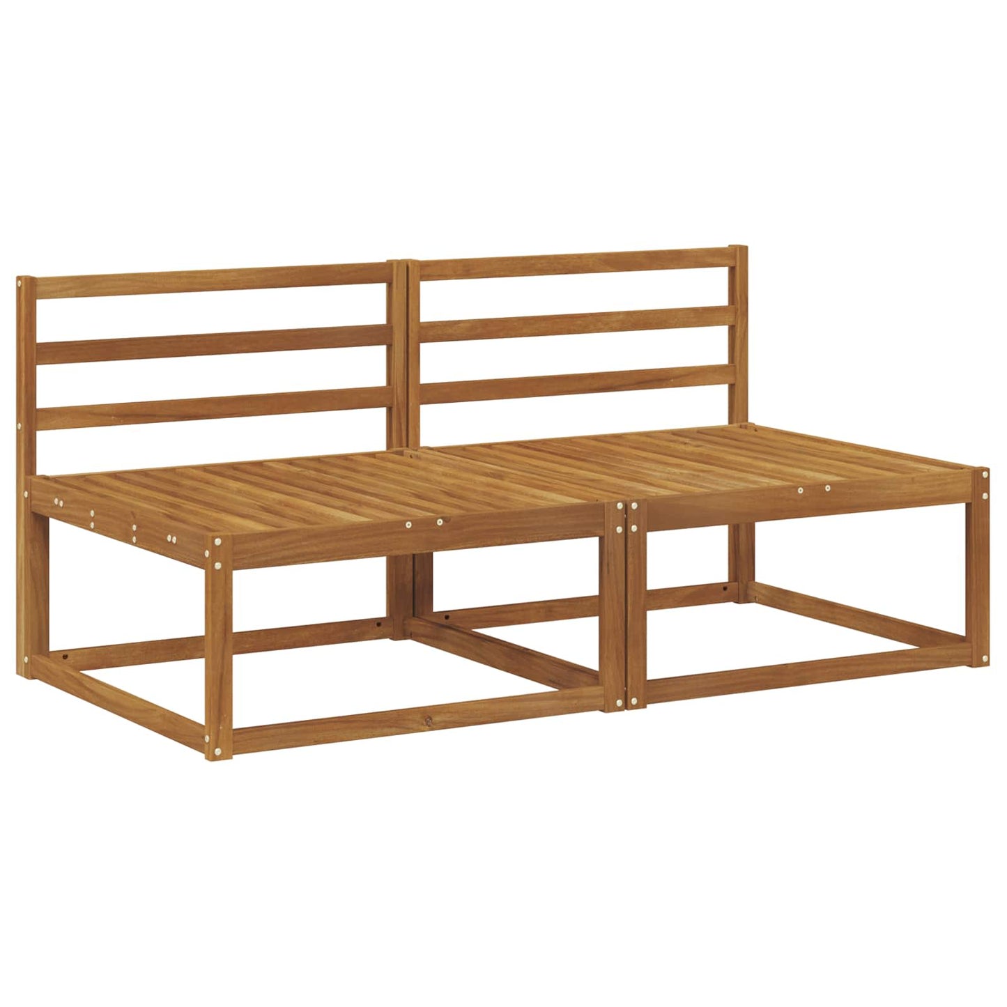 2 Piece Outdoor Middle Sofa Natural 158 x 83 x 73 cm