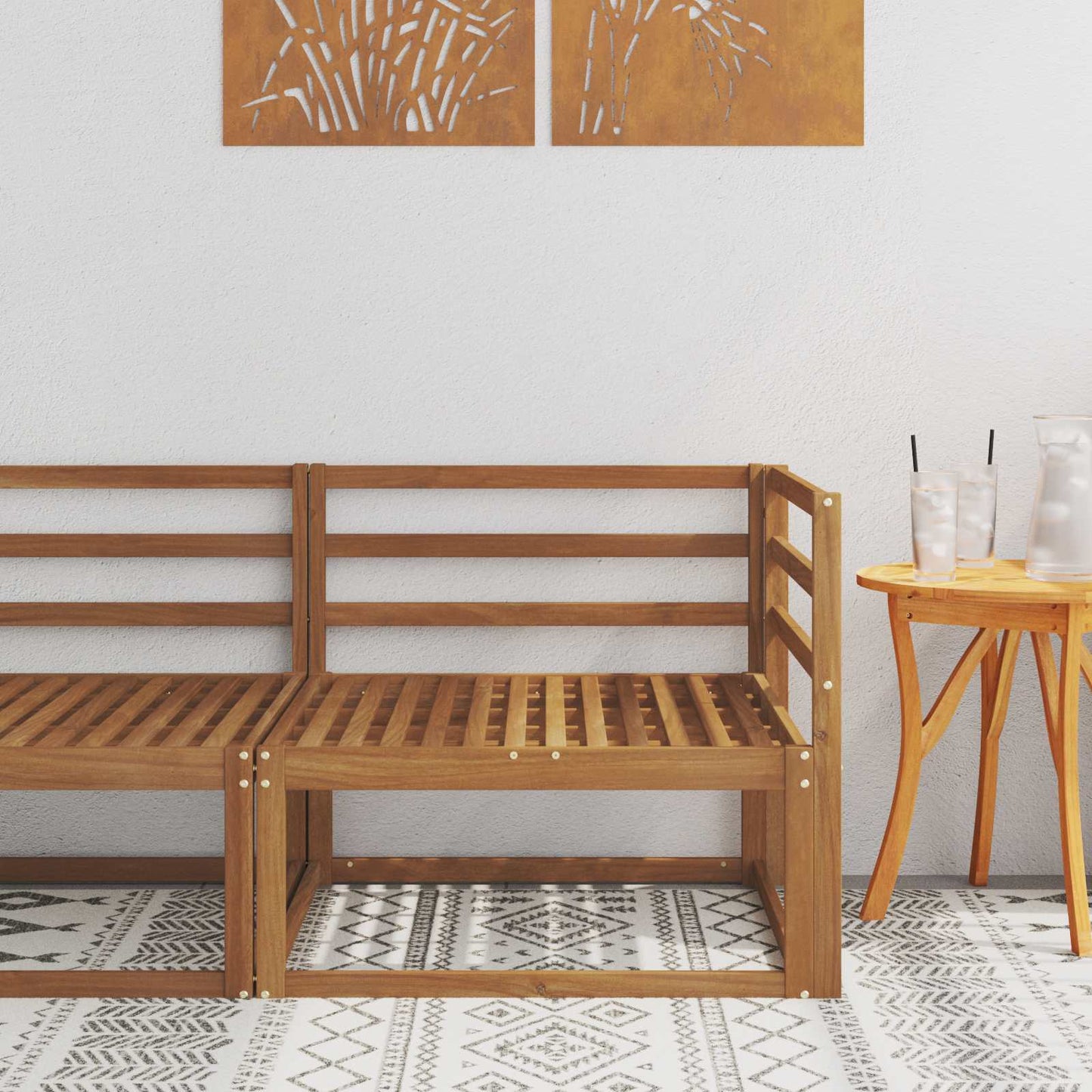 Outdoor Corner Sofa Natural 83 x 83 x 73 cm