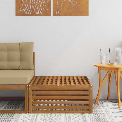 Outdoor Footstool Natural 79 x 79 x 37 cm Solid Acacia Wood