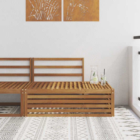 Outdoor End sofa Natural 115 x 83 x 73 cm Solid Acacia Wood