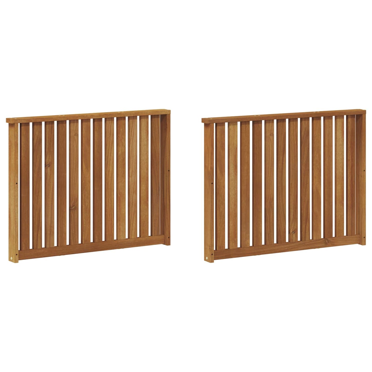 Armrest 2 pcs Natural 80 x 6 x 61 cm Solid Acacia Wood