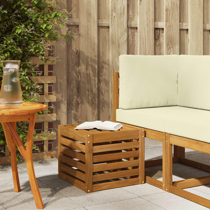 Outdoor Stool Bench Natural 43 x 43 x 37 cm Solid Acacia Wood