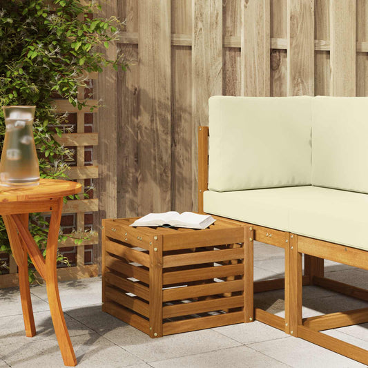 Outdoor Stool Bench Natural 43 x 43 x 37 cm Solid Acacia Wood