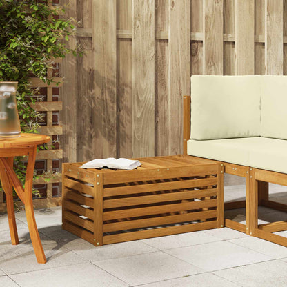 Outdoor Stool Bench Solid Acacia Wood Natural 79 x 43 x 37 cm