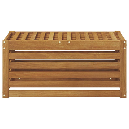 Outdoor Stool Bench Solid Acacia Wood Natural 79 x 43 x 37 cm