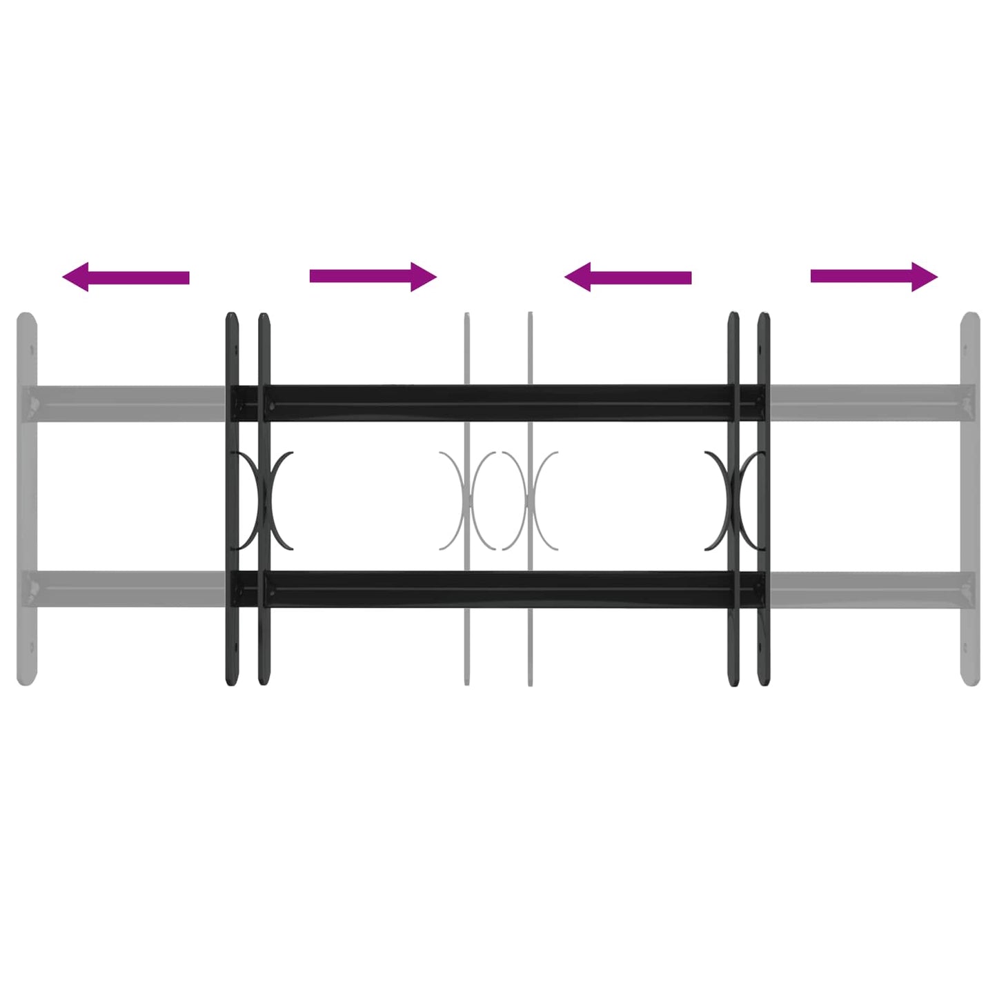 Window Security Grille 76 x 30 cm Galvanized Steel