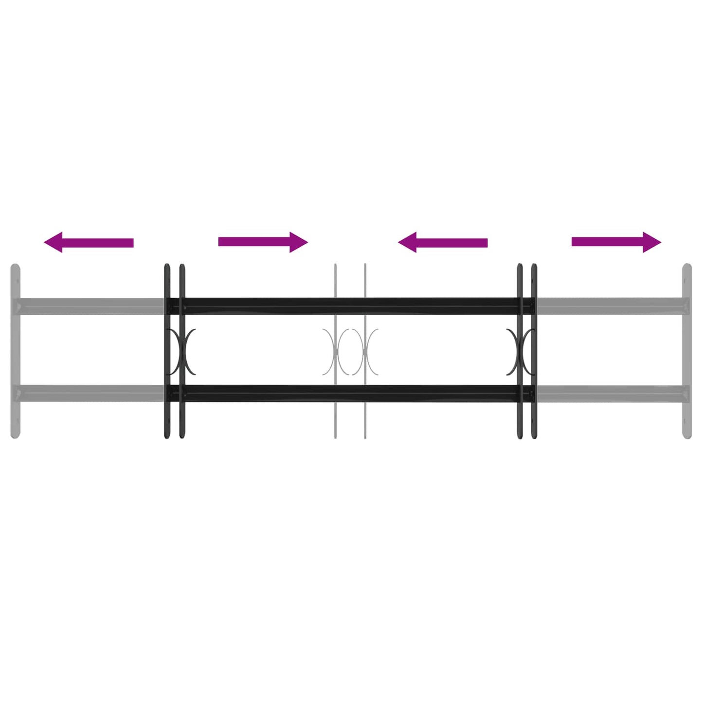 Window Security Grille 115 x 30 cm Galvanized Steel