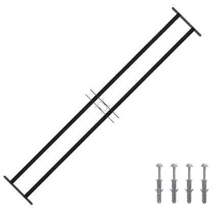 Window Grille 176 x 30 cm Powder-Coated Steel Black