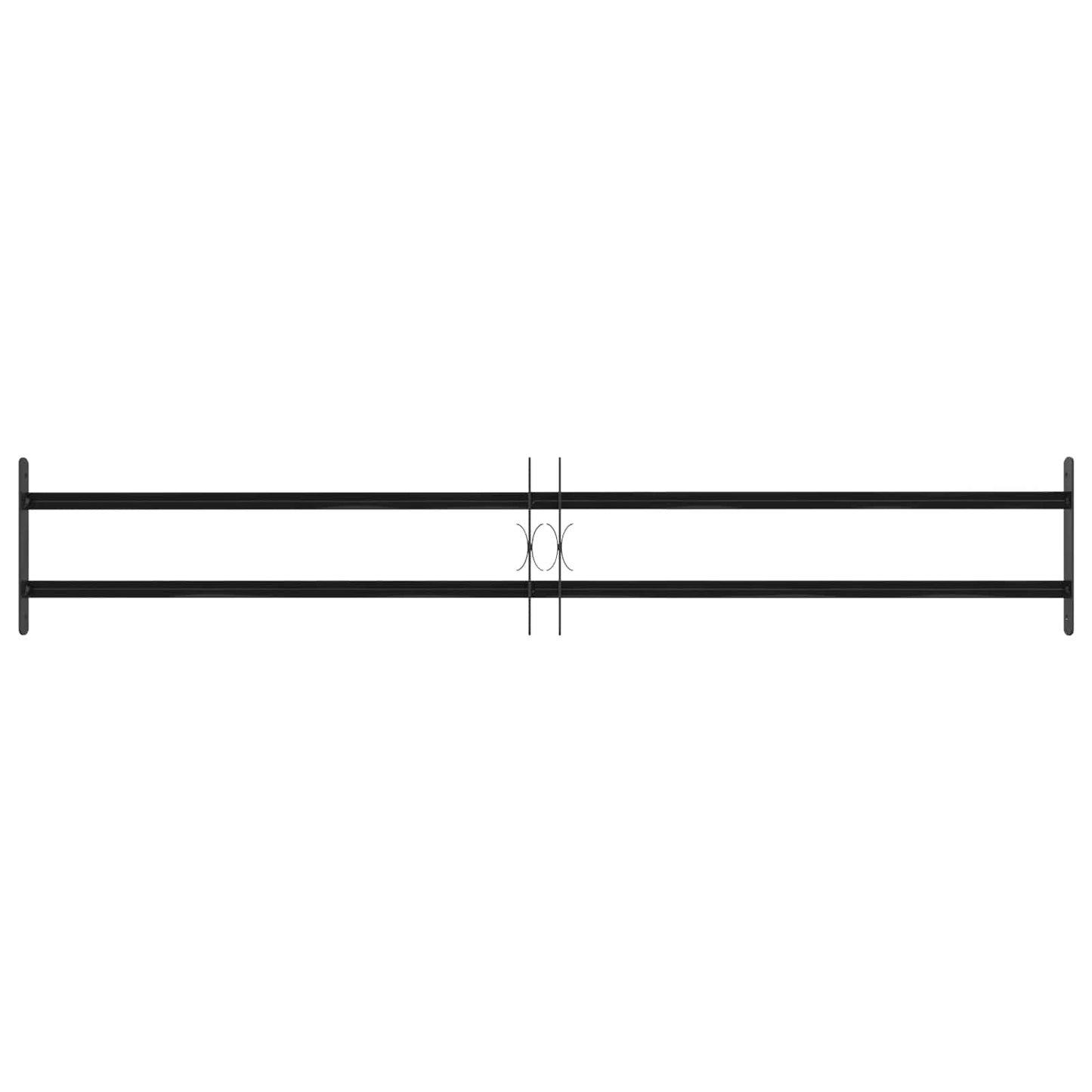 Window Grille 176 x 30 cm Powder-Coated Steel Black