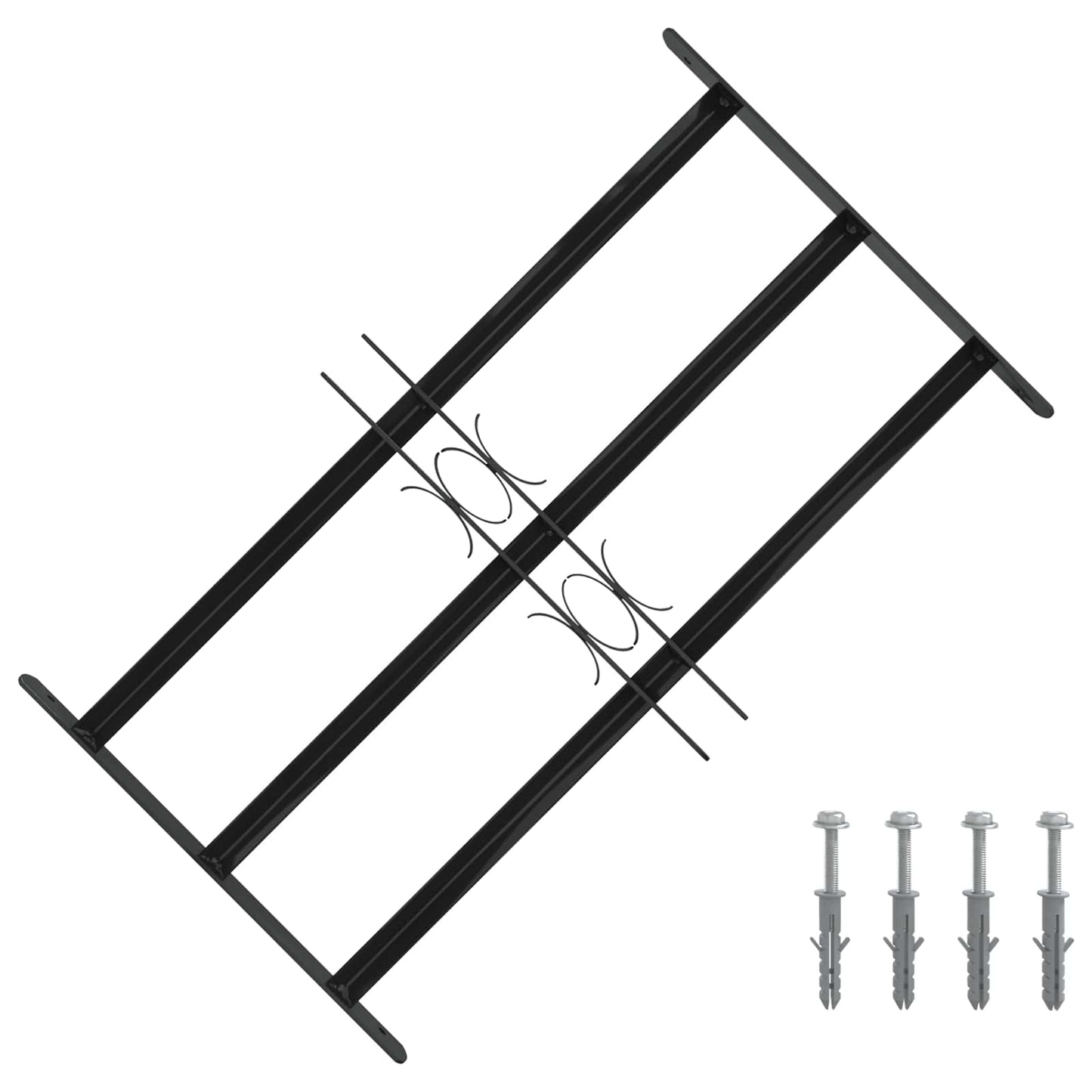Window Grille 75.5 x 45 cm Powder-Coated Steel Black