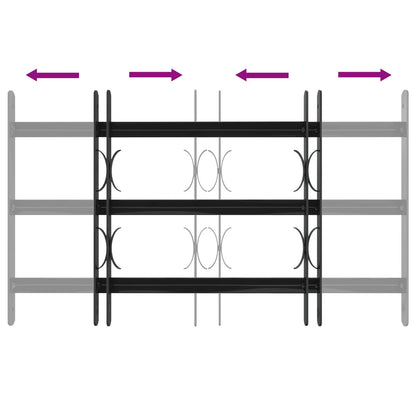 Window Grille 75.5 x 45 cm Powder-Coated Steel Black